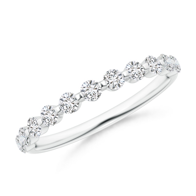 Floating Round Diamond Semi Eternity Wedding Ring for Her