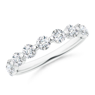 3mm GVS2 Floating Round Diamond Semi Eternity Wedding Band for Her in P950 Platinum