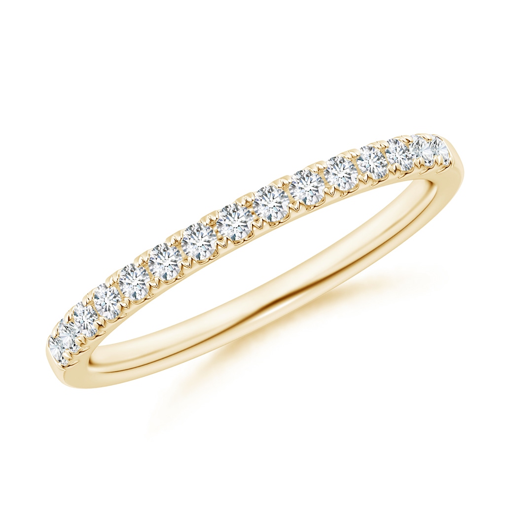 1.55mm GVS2 Half Eternity Round Diamond Wedding Band for Her in Yellow Gold