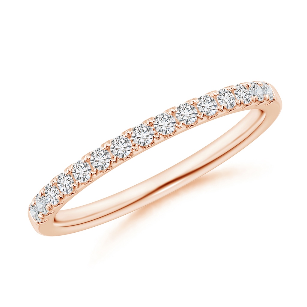 1.55mm HSI2 Half Eternity Round Diamond Wedding Band for Her in Rose Gold 