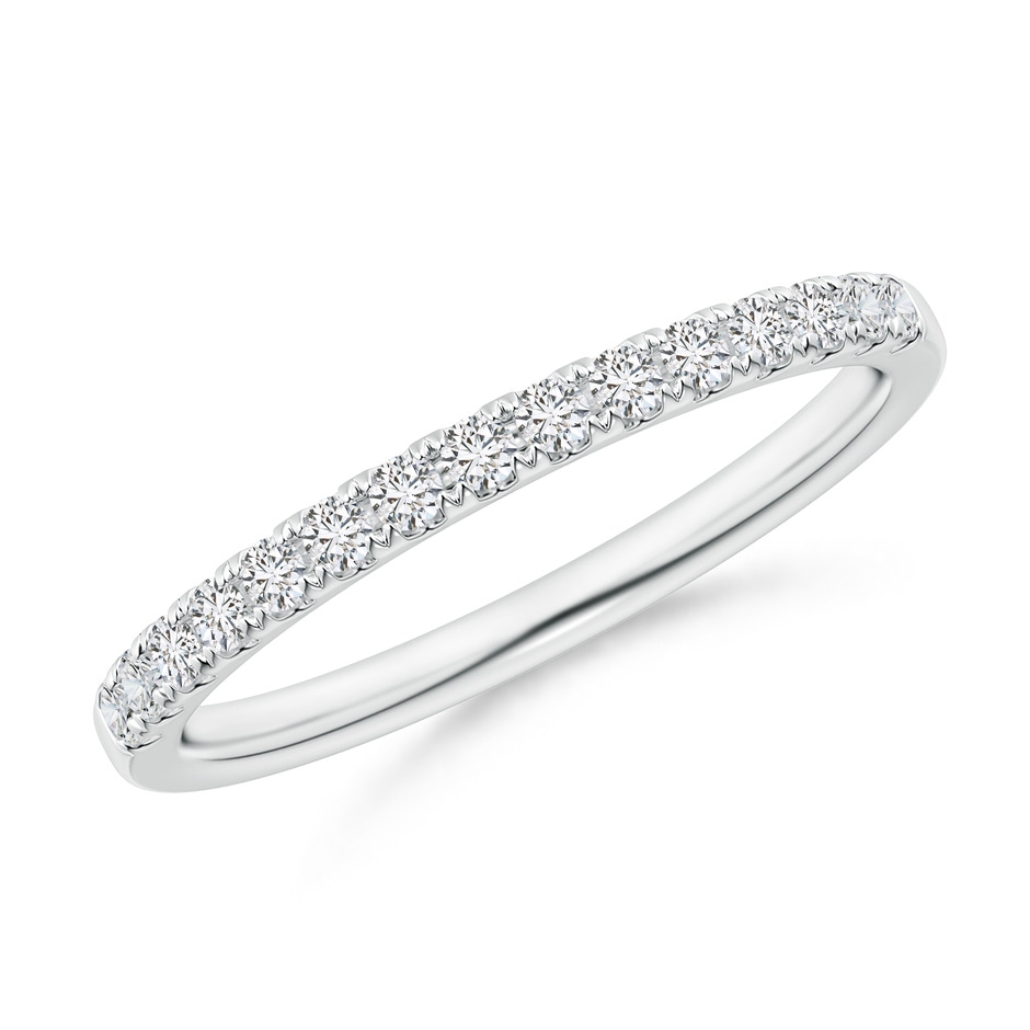 1.55mm HSI2 Half Eternity Round Diamond Wedding Band for Her in White Gold 