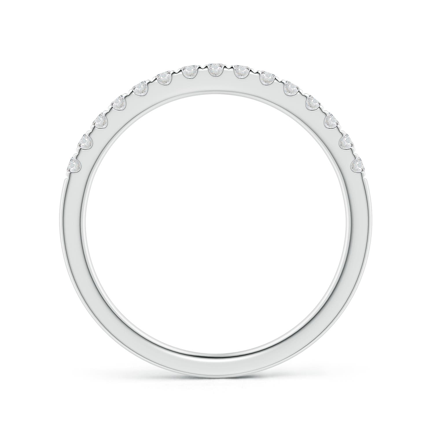 1.55mm HSI2 Half Eternity Round Diamond Wedding Band for Her in White Gold