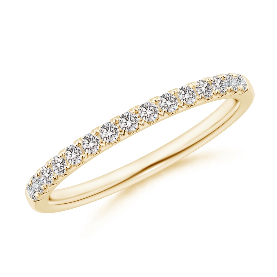 1.55mm IJI1I2 Half Eternity Round Diamond Wedding Band for Her in Yellow Gold 