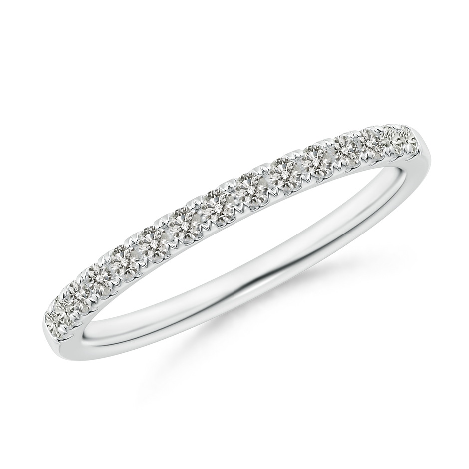 1.55mm KI3 Half Eternity Round Diamond Wedding Band for Her in White Gold 