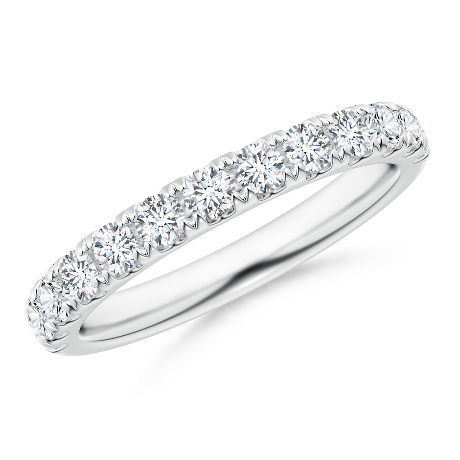 2.4mm GVS2 Half Eternity Round Diamond Wedding Band for Her in P950 Platinum 