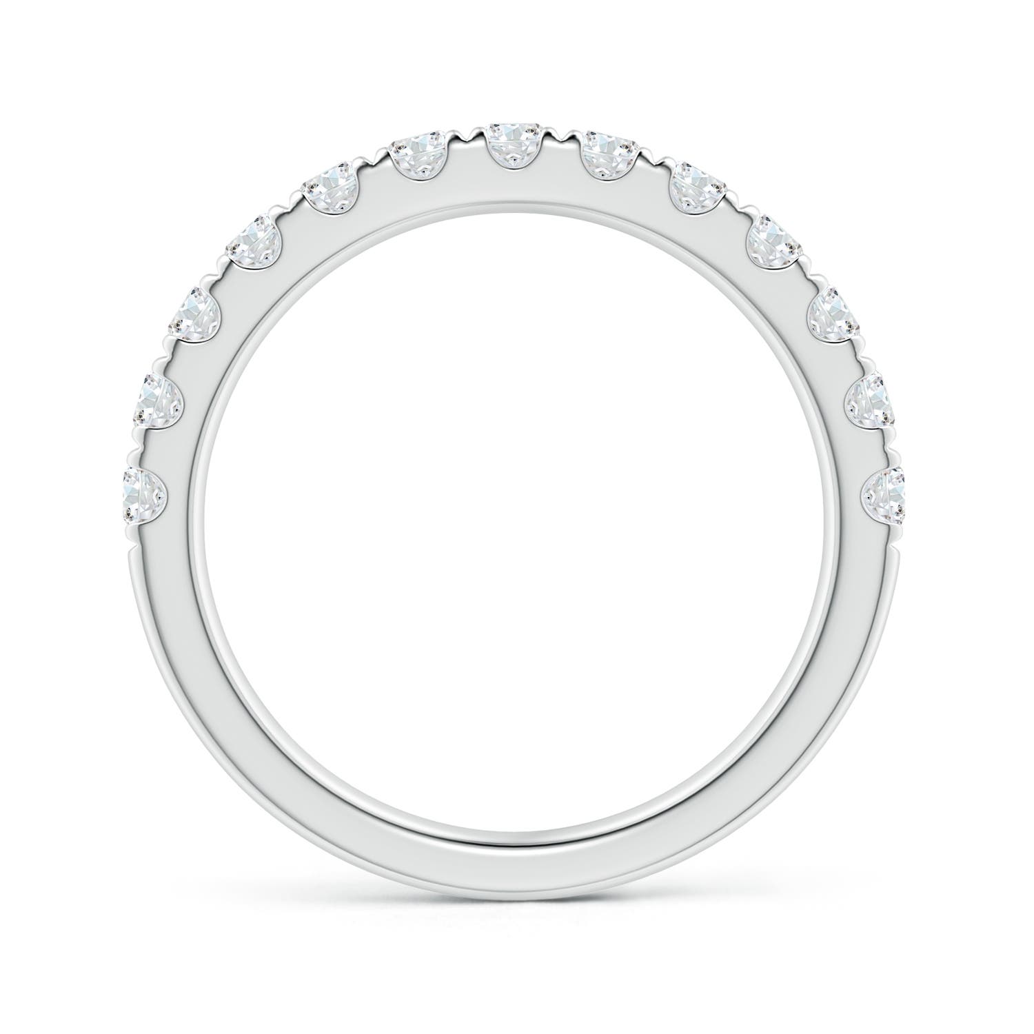2.4mm GVS2 Half Eternity Round Diamond Wedding Band for Her in P950 Platinum