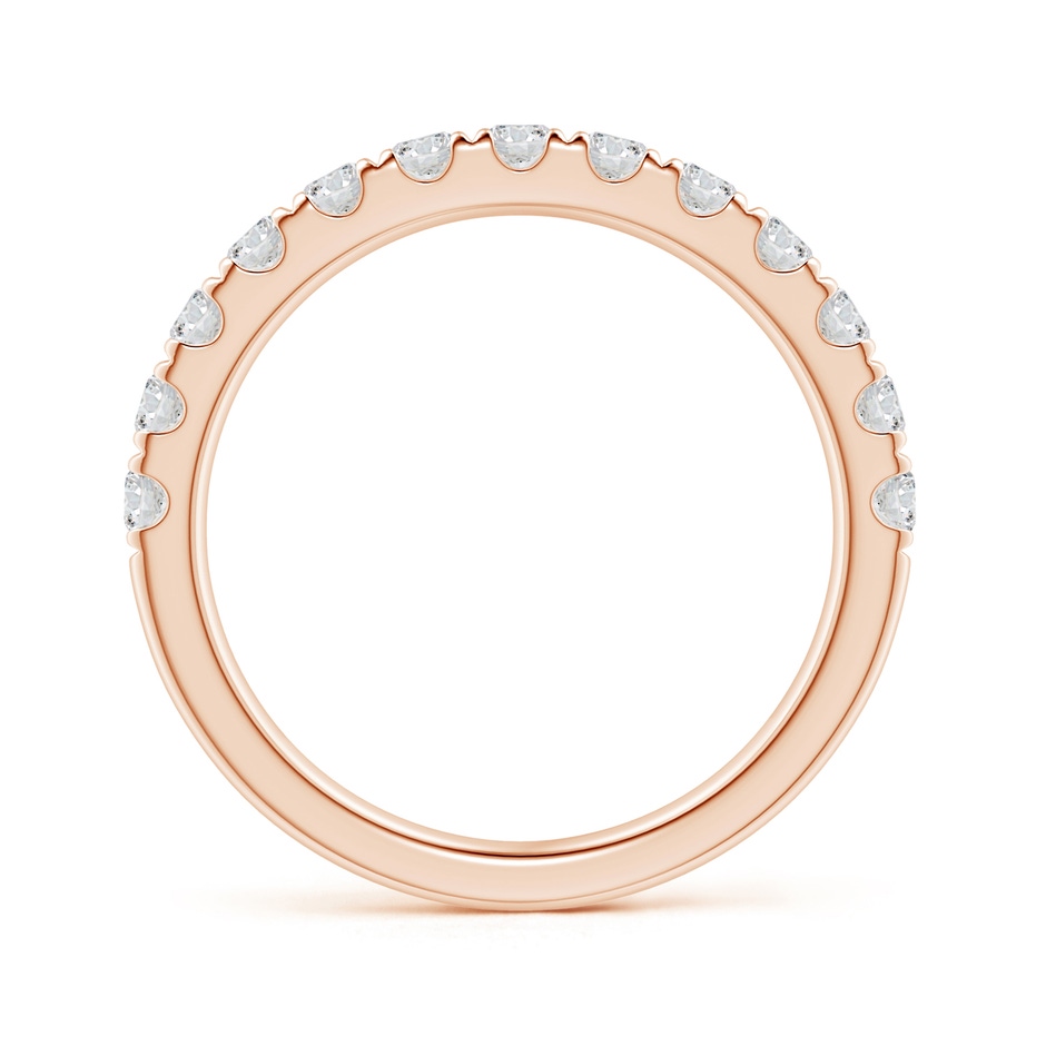 2.4mm HSI2 Half Eternity Round Diamond Wedding Band for Her in Rose Gold side-1