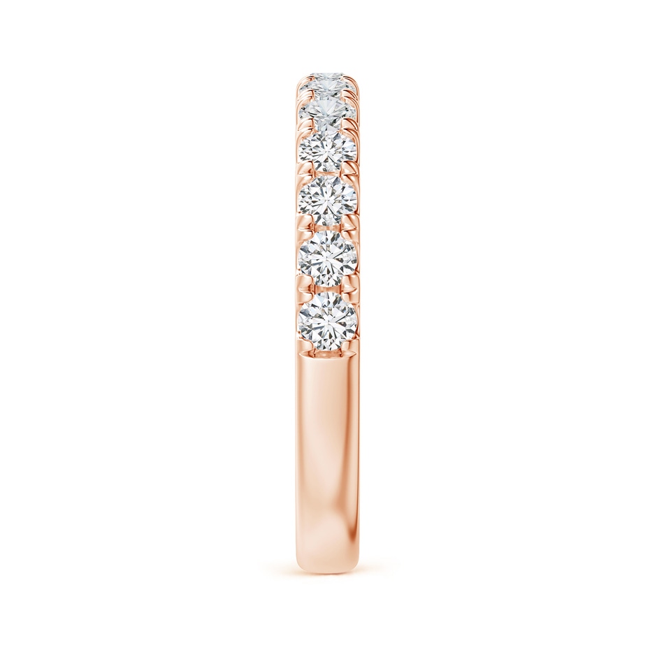 2.4mm HSI2 Half Eternity Round Diamond Wedding Band for Her in Rose Gold side-2