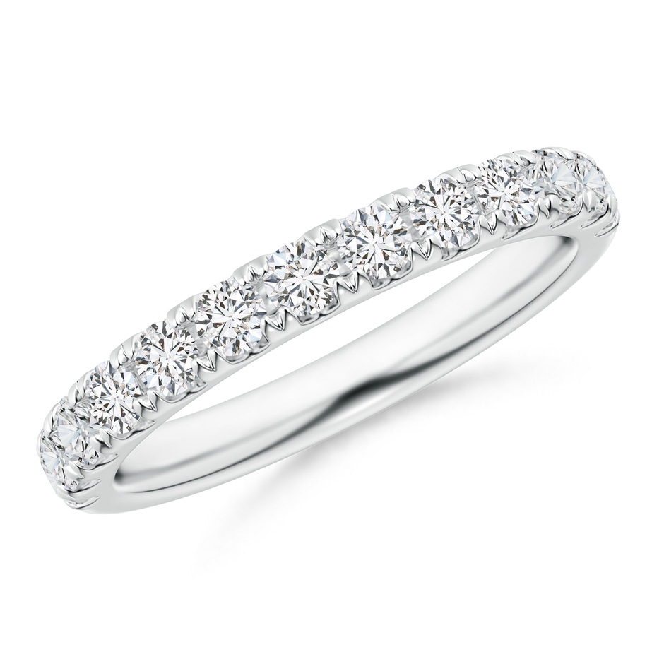 2.4mm HSI2 Half Eternity Round Diamond Wedding Band for Her in White Gold 
