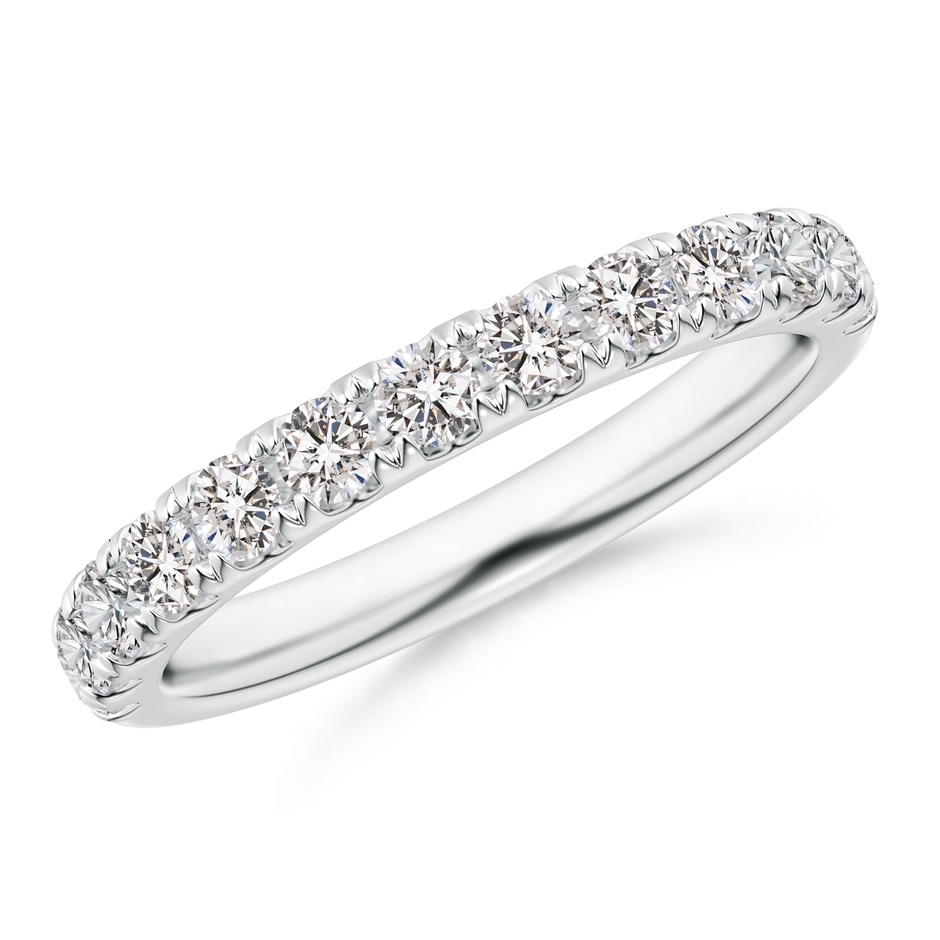 2.4mm IJI1I2 Half Eternity Round Diamond Wedding Band for Her in White Gold 