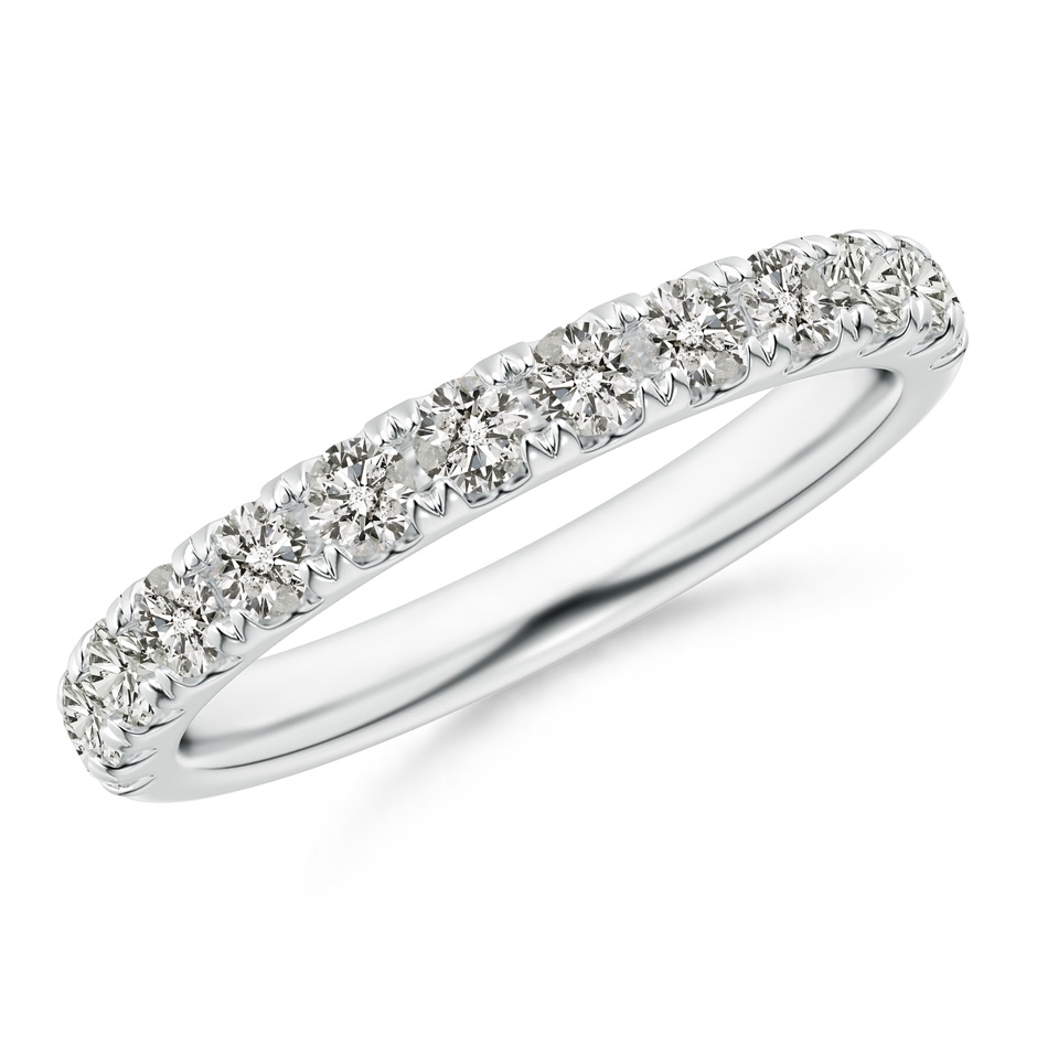 2.4mm KI3 Half Eternity Round Diamond Wedding Band for Her in P950 Platinum 