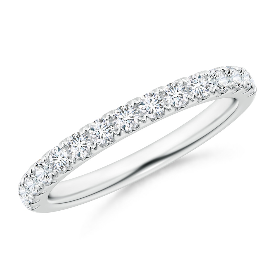 2mm GVS2 Half Eternity Round Diamond Wedding Band for Her in White Gold 