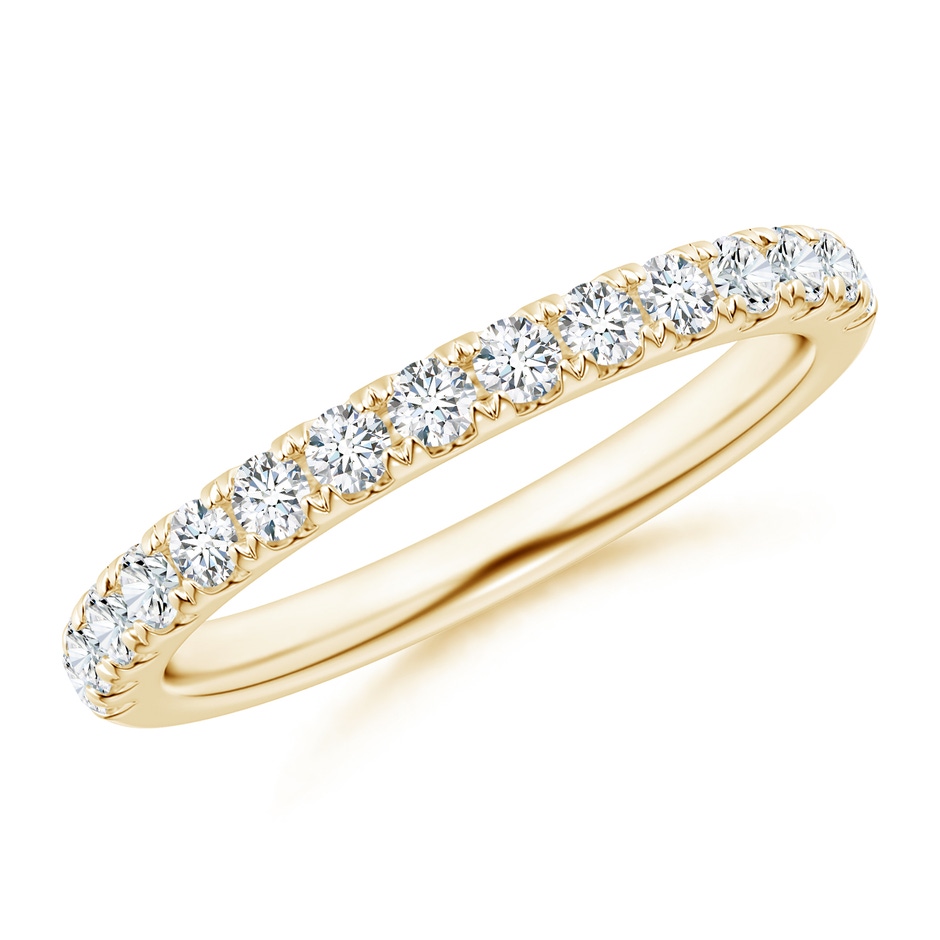 2mm GVS2 Half Eternity Round Diamond Wedding Band for Her in Yellow Gold 
