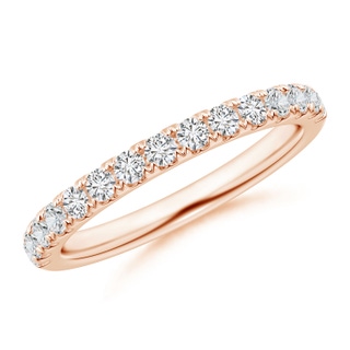 2mm HSI2 Half Eternity Round Diamond Wedding Band for Her in Rose Gold