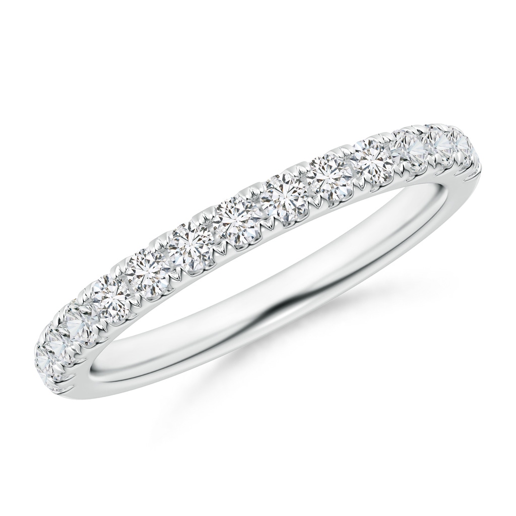 2mm HSI2 Half Eternity Round Diamond Wedding Band for Her in White Gold