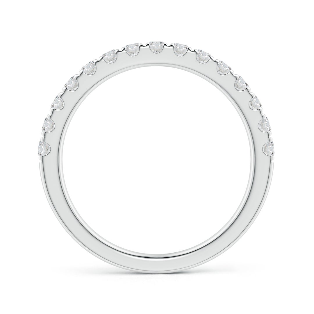 2mm HSI2 Half Eternity Round Diamond Wedding Band for Her in White Gold - side 1