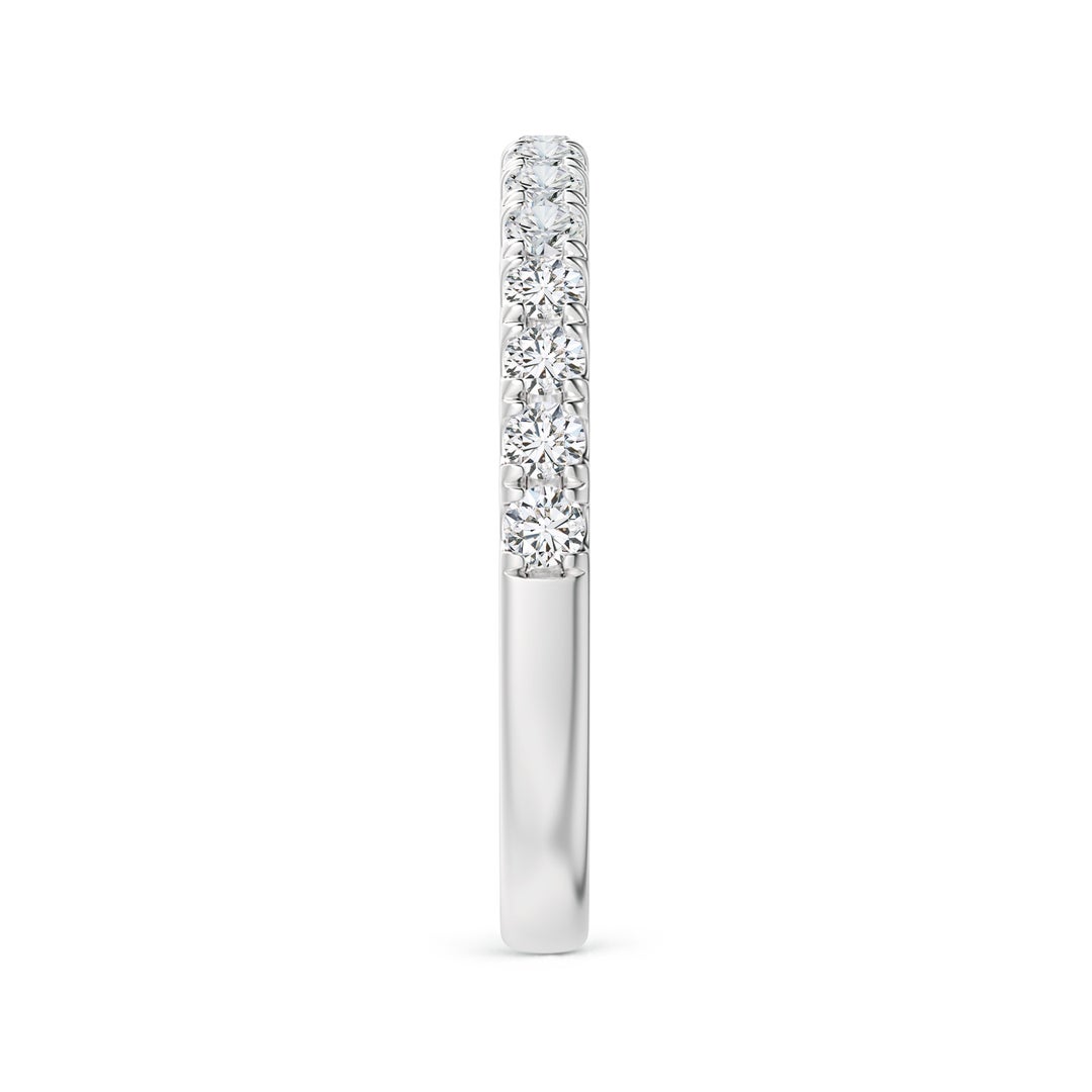 2mm HSI2 Half Eternity Round Diamond Wedding Band for Her in White Gold - side 4