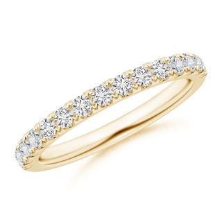 2mm HSI2 Half Eternity Round Diamond Wedding Band for Her in Yellow Gold