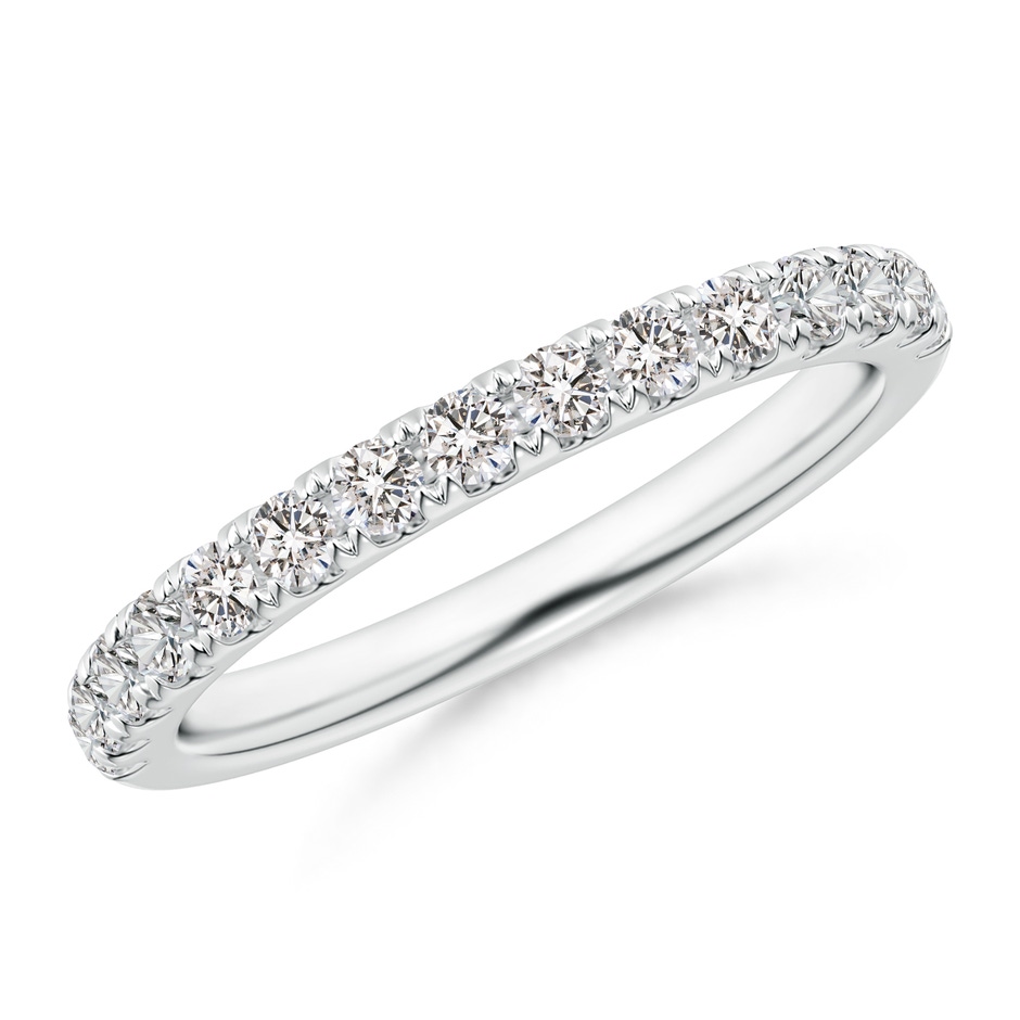 2mm IJI1I2 Half Eternity Round Diamond Wedding Band for Her in White Gold 