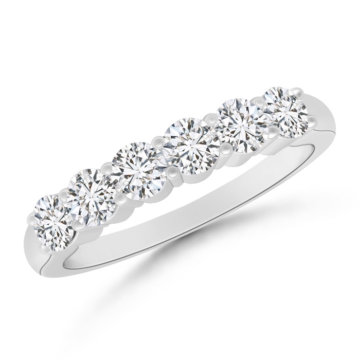 3.1mm HSI2 Prong Set Diamond Half Eternity Wedding Band for Her in White Gold 