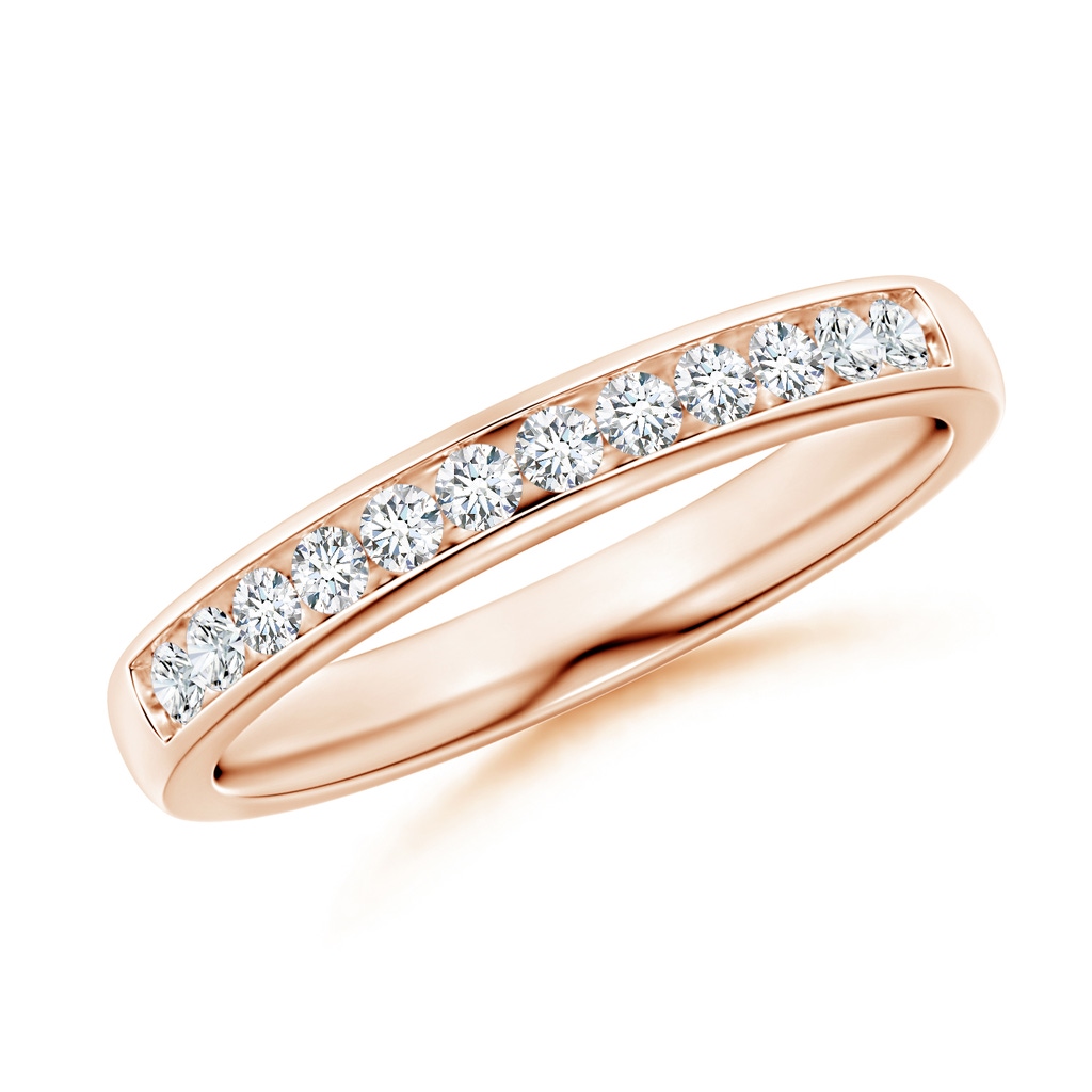 1.7mm GVS2 Channel-Set Half Eternity Diamond Wedding Ring for Women in Rose Gold