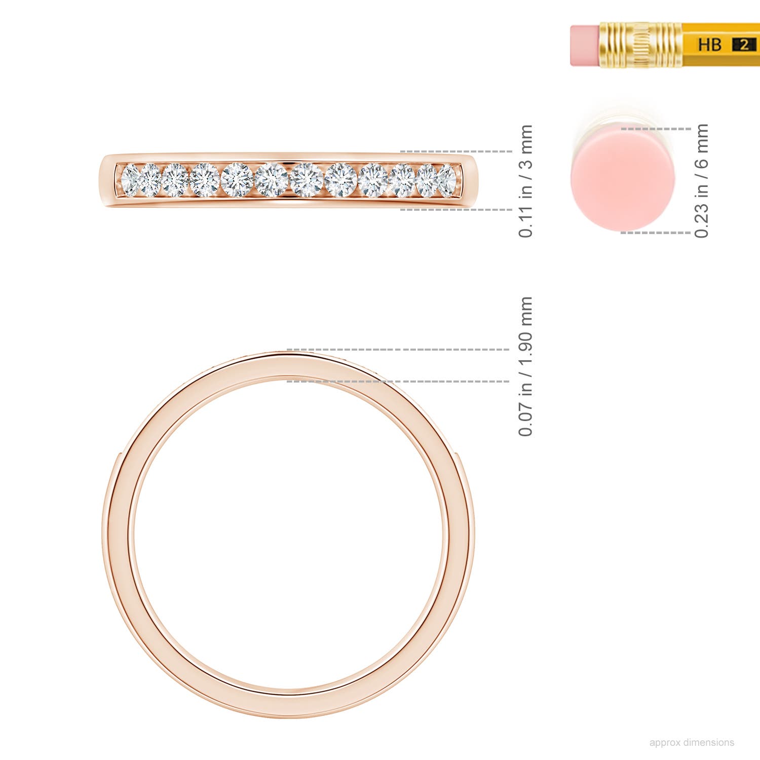 G, VS2 / 0.25 CT / 14 KT Rose Gold