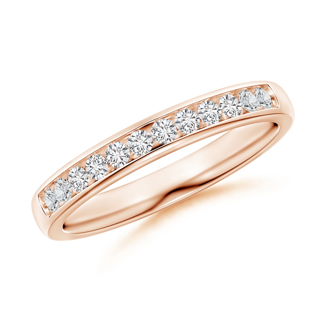 1.7mm HSI2 Channel-Set Half Eternity Diamond Wedding Ring for Women in Rose Gold