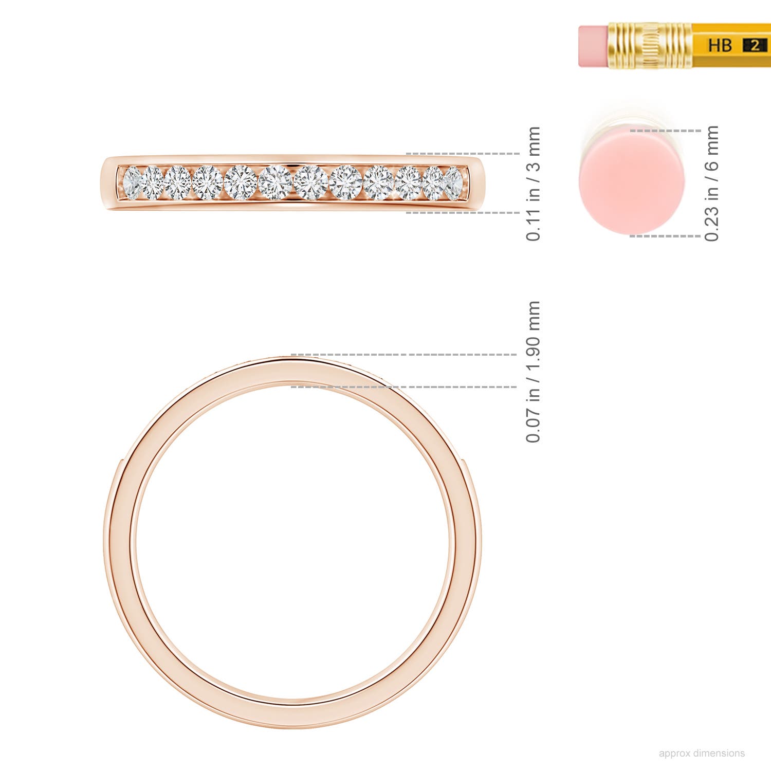 H, SI2 / 0.25 CT / 14 KT Rose Gold