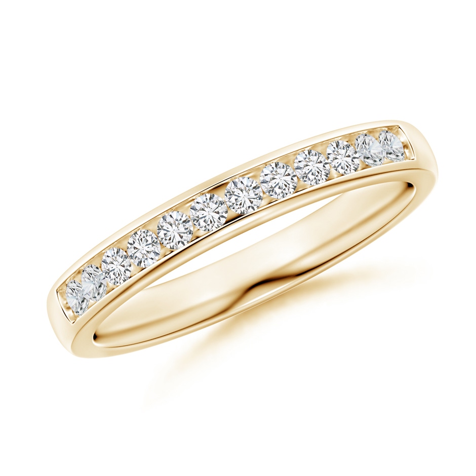 1.7mm HSI2 Channel-Set Half Eternity Diamond Wedding Ring for Women in Yellow Gold 