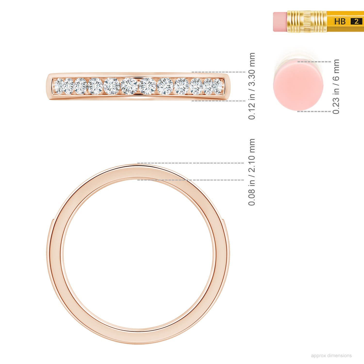 G, VS2 / 0.32 CT / 14 KT Rose Gold