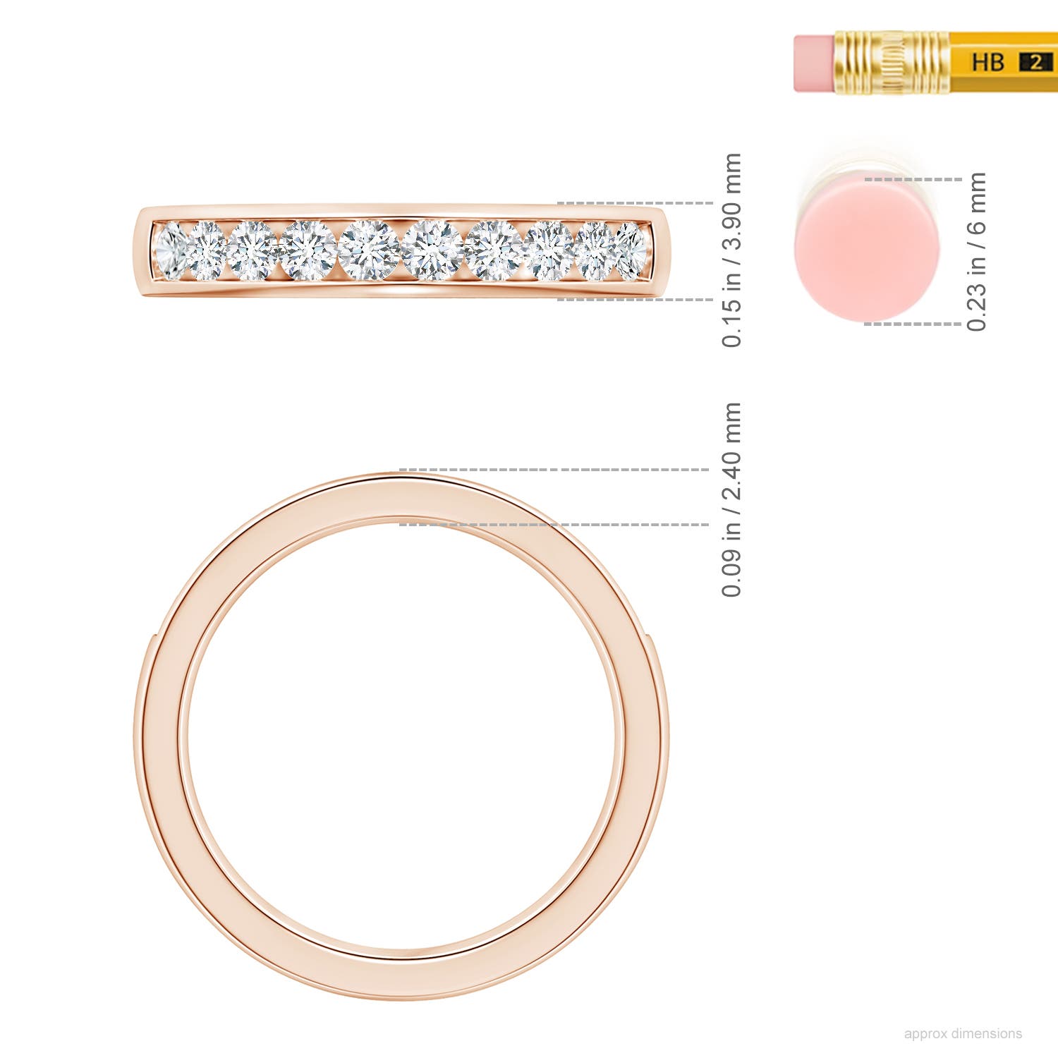 G, VS2 / 0.52 CT / 14 KT Rose Gold