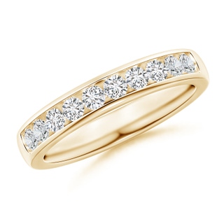 2.3mm HSI2 Channel-Set Half Eternity Diamond Wedding Ring for Women in Yellow Gold