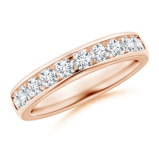 2.6mm GVS2 Channel-Set Half Eternity Diamond Wedding Ring for Women in Rose Gold