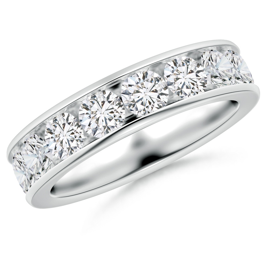 3.8mm HSI2 Channel-Set Half Eternity Diamond Wedding Ring for Women in White Gold 