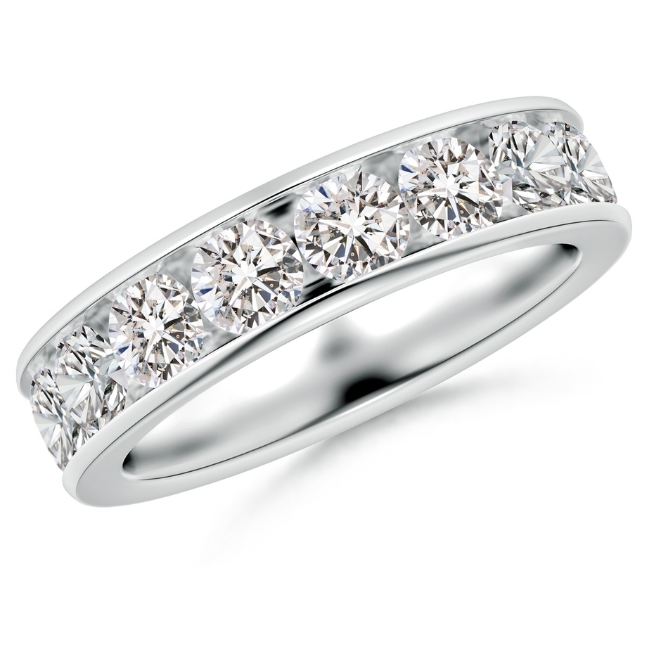 3.8mm IJI1I2 Channel-Set Half Eternity Diamond Wedding Ring for Women in White Gold 