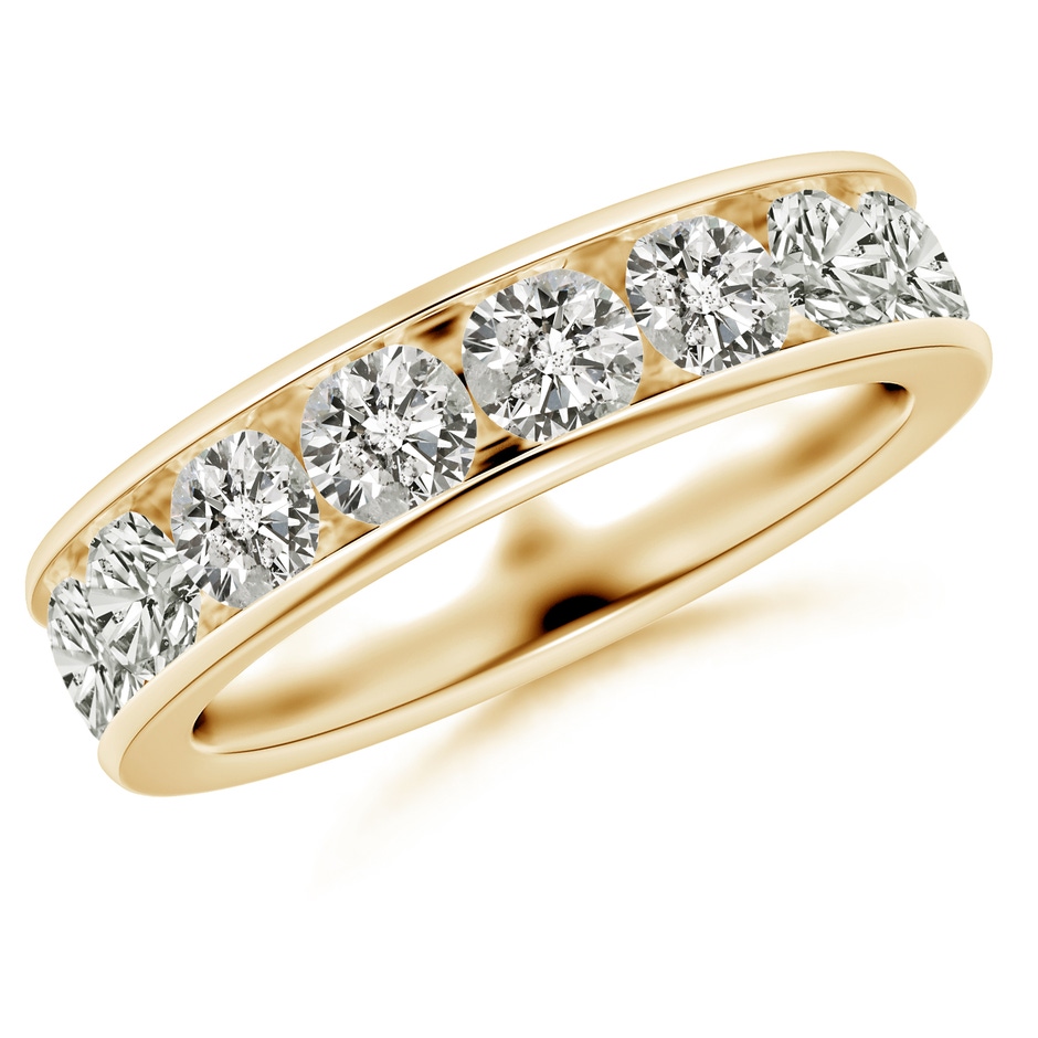 3.8mm KI3 Channel-Set Half Eternity Diamond Wedding Ring for Women in Yellow Gold 