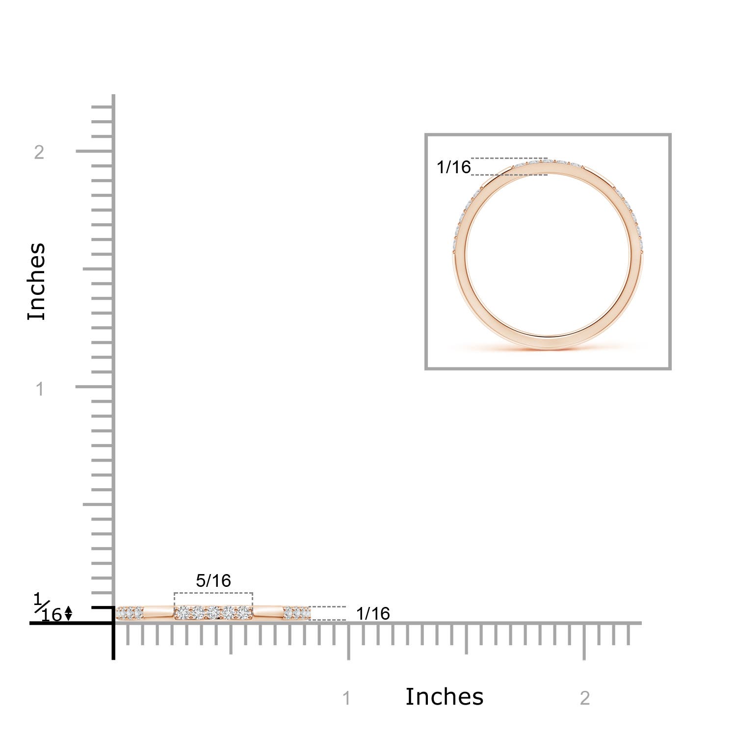 H, SI2 / 0.15 CT / 14 KT Rose Gold