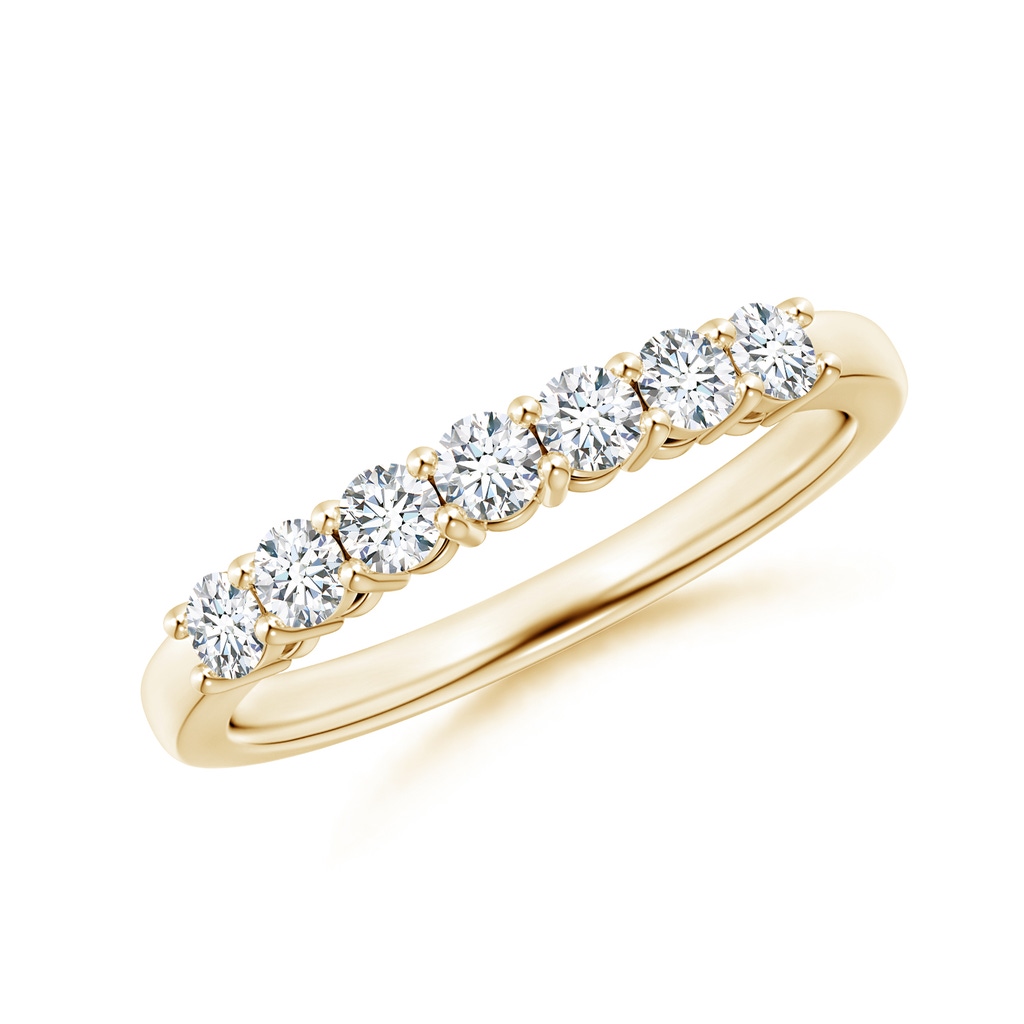 2.6mm GVS2 Half Eternity Seven Stone Diamond Wedding Band in Yellow Gold 