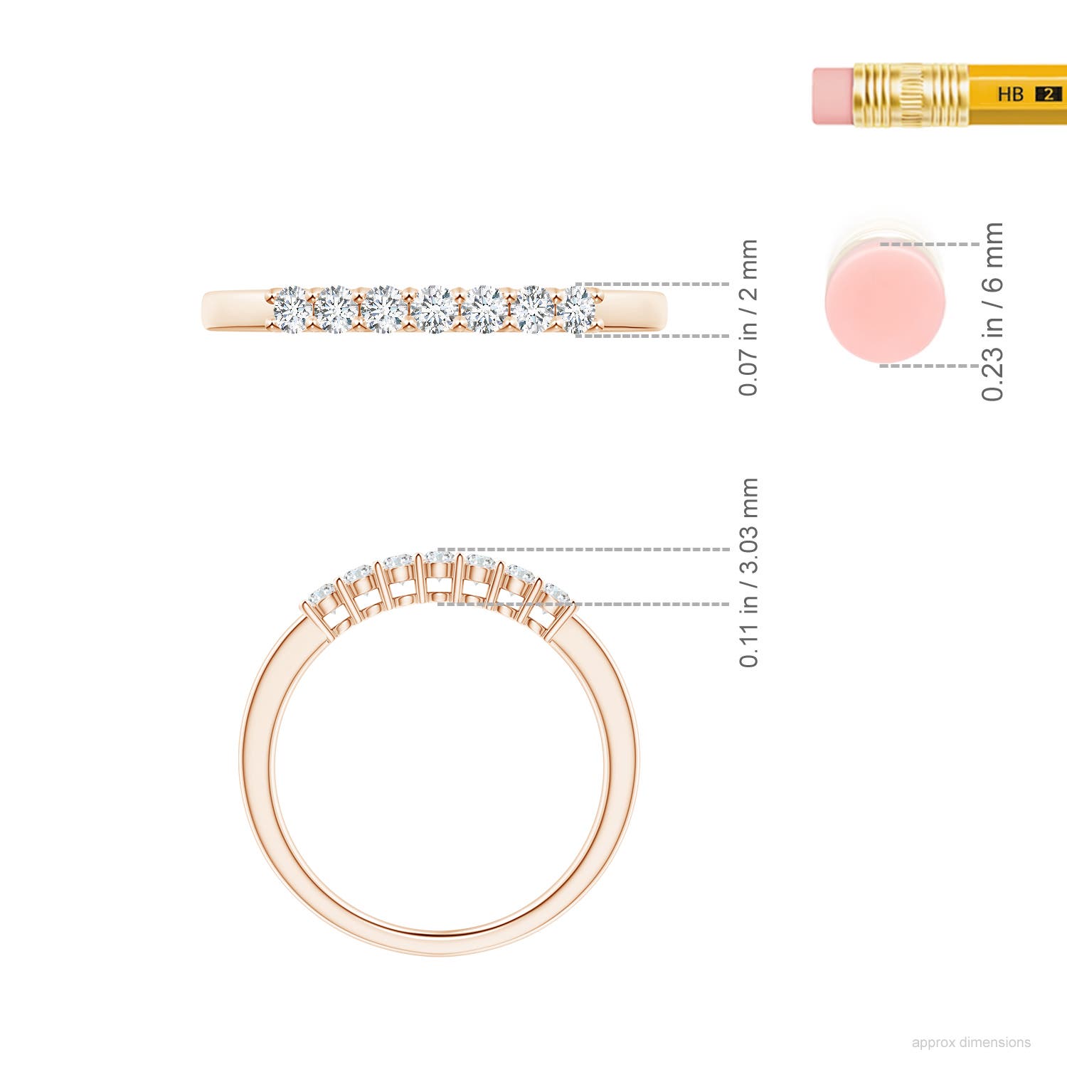 G, VS2 / 0.25 CT / 14 KT Rose Gold