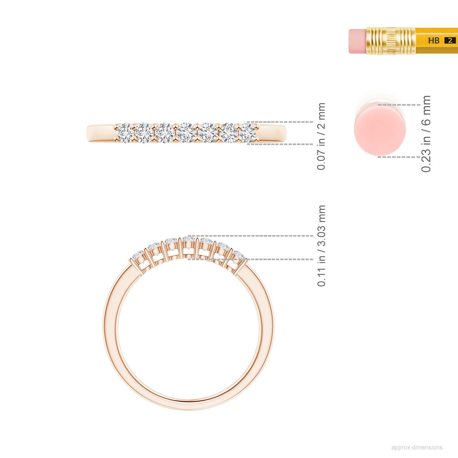 H, SI2 / 0.25 CT / 14 KT Rose Gold