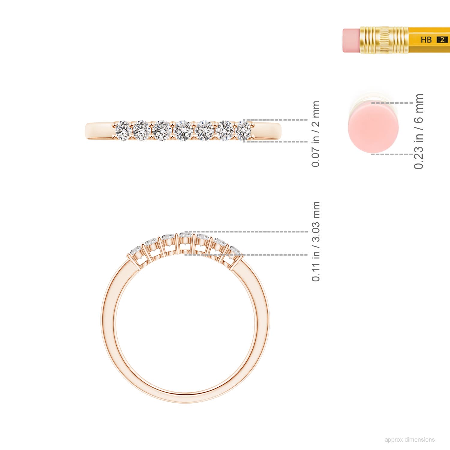 I-J, I1-I2 / 0.25 CT / 14 KT Rose Gold