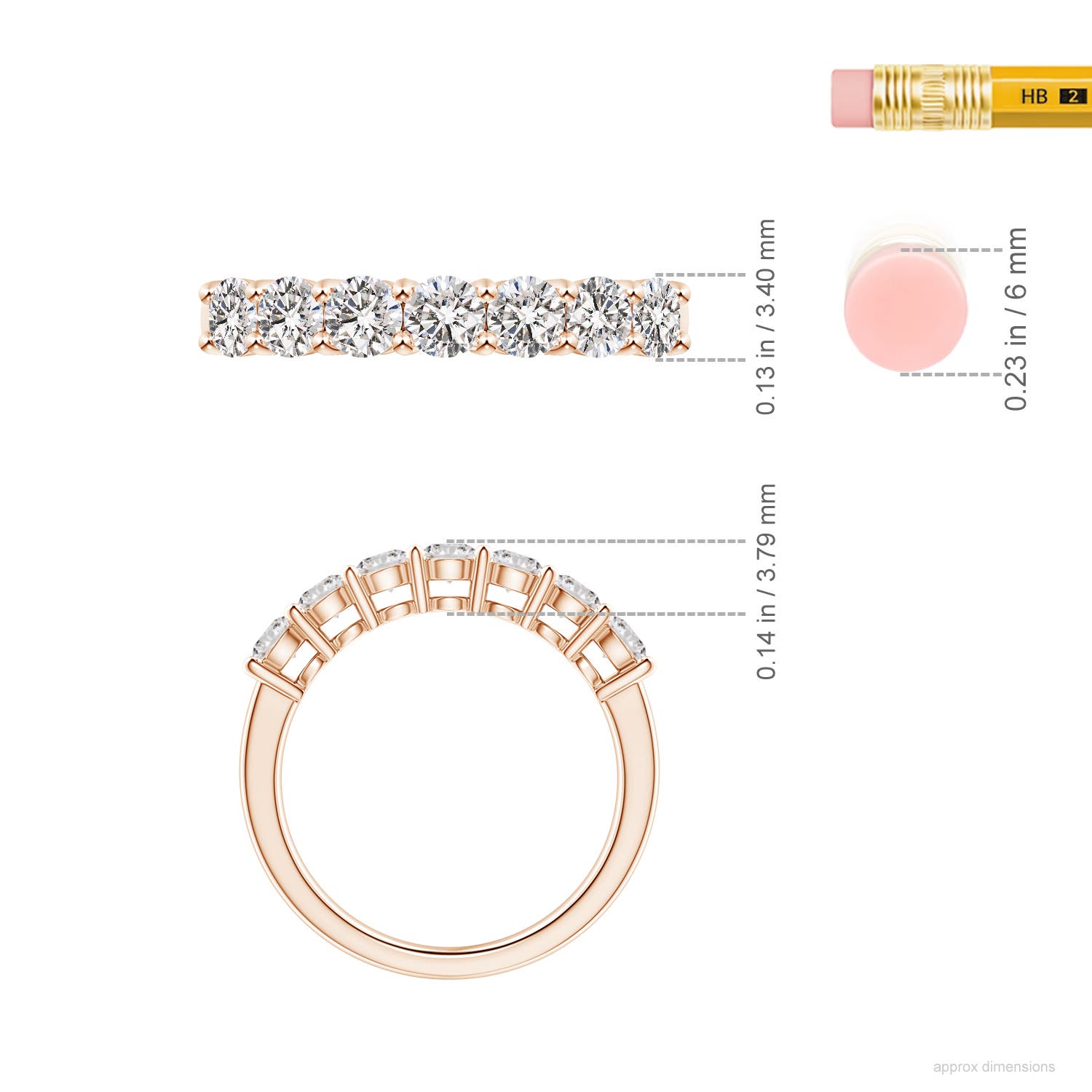 I-J, I1-I2 / 1.02 CT / 14 KT Rose Gold