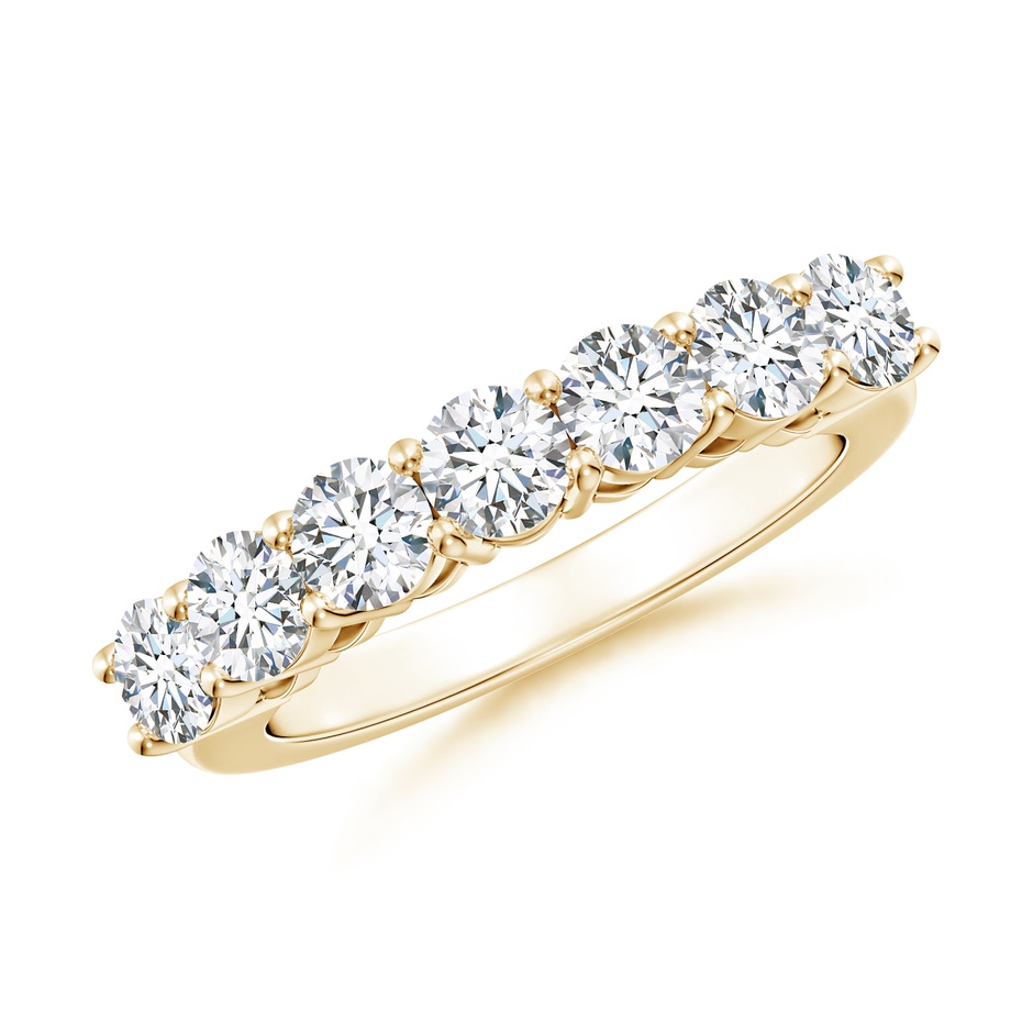 3.9mm GVS2 Half Eternity Seven Stone Diamond Wedding Band in Yellow Gold 