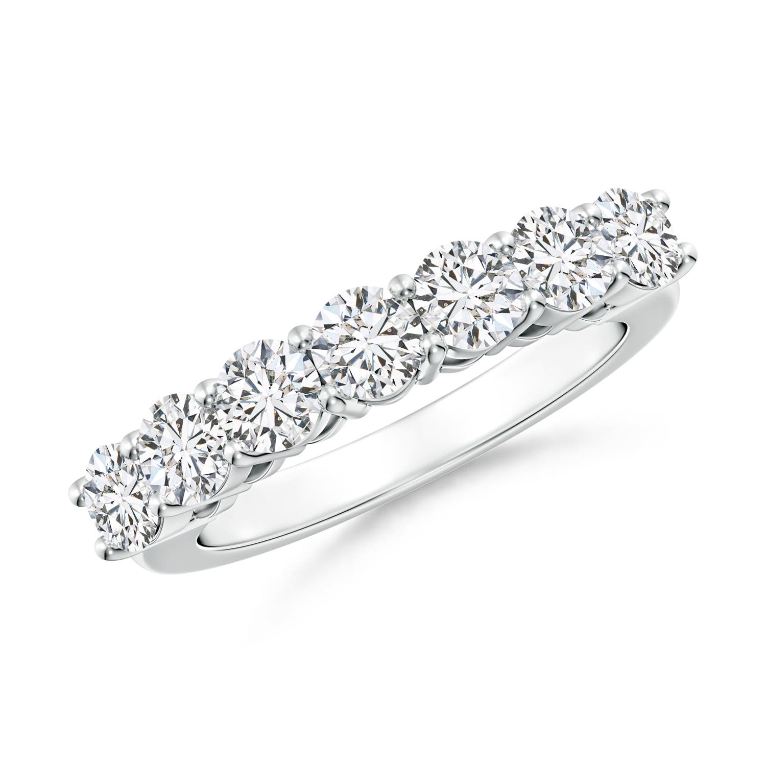 3.9mm HSI2 Half Eternity Seven Stone Diamond Wedding Band in P950 Platinum