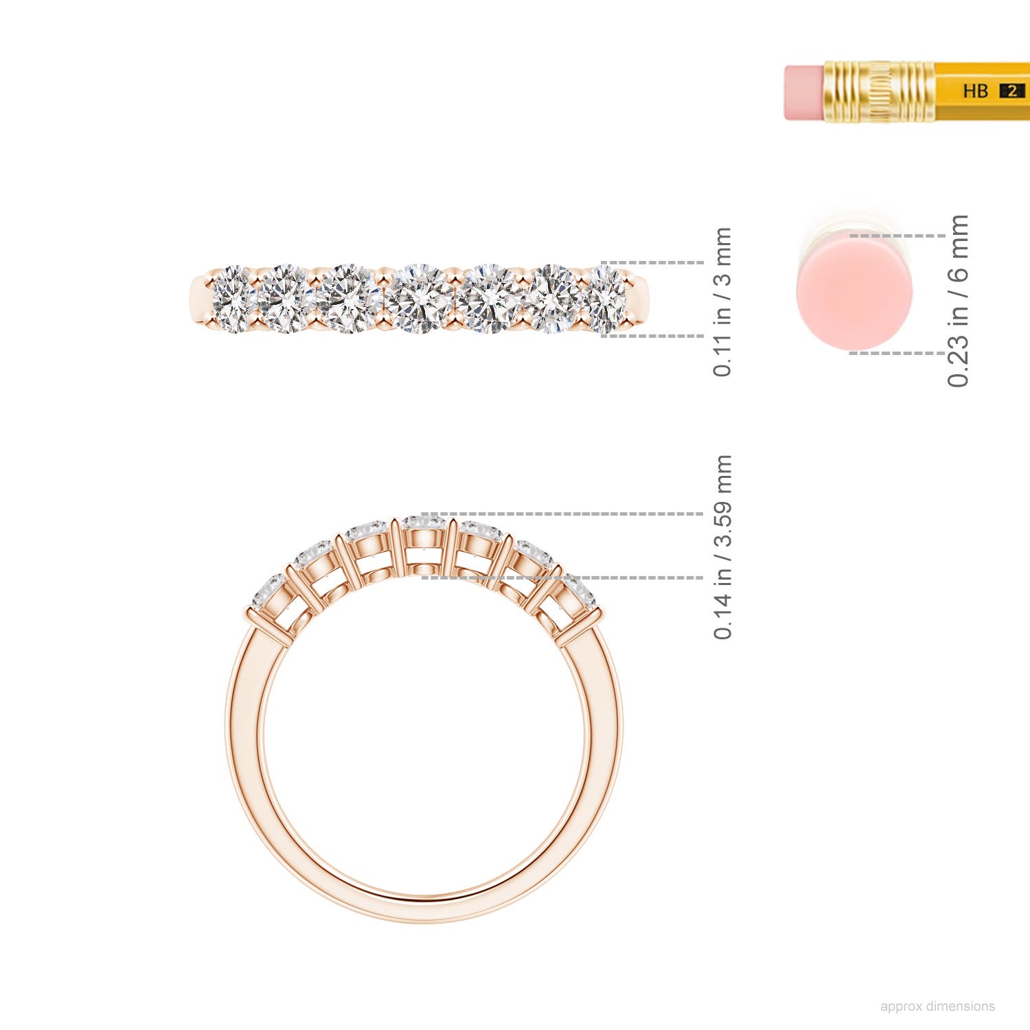 I-J, I1-I2 / 0.74 CT / 14 KT Rose Gold