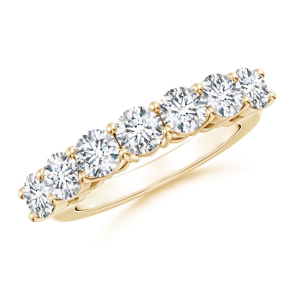 4.2mm GVS2 Half Eternity Seven Stone Diamond Wedding Band in Yellow Gold 