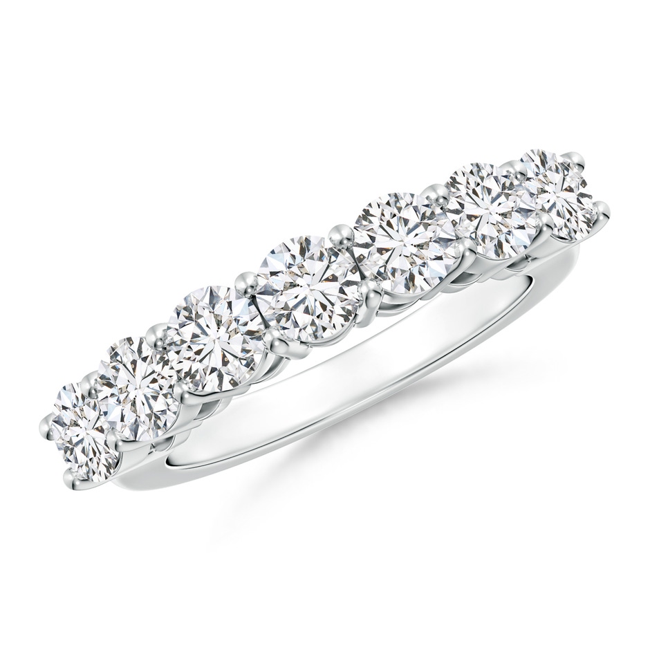 4.2mm HSI2 Half Eternity Seven Stone Diamond Wedding Band in White Gold 