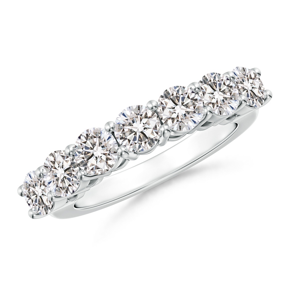 4.2mm IJI1I2 Half Eternity Seven Stone Diamond Wedding Band in White Gold 