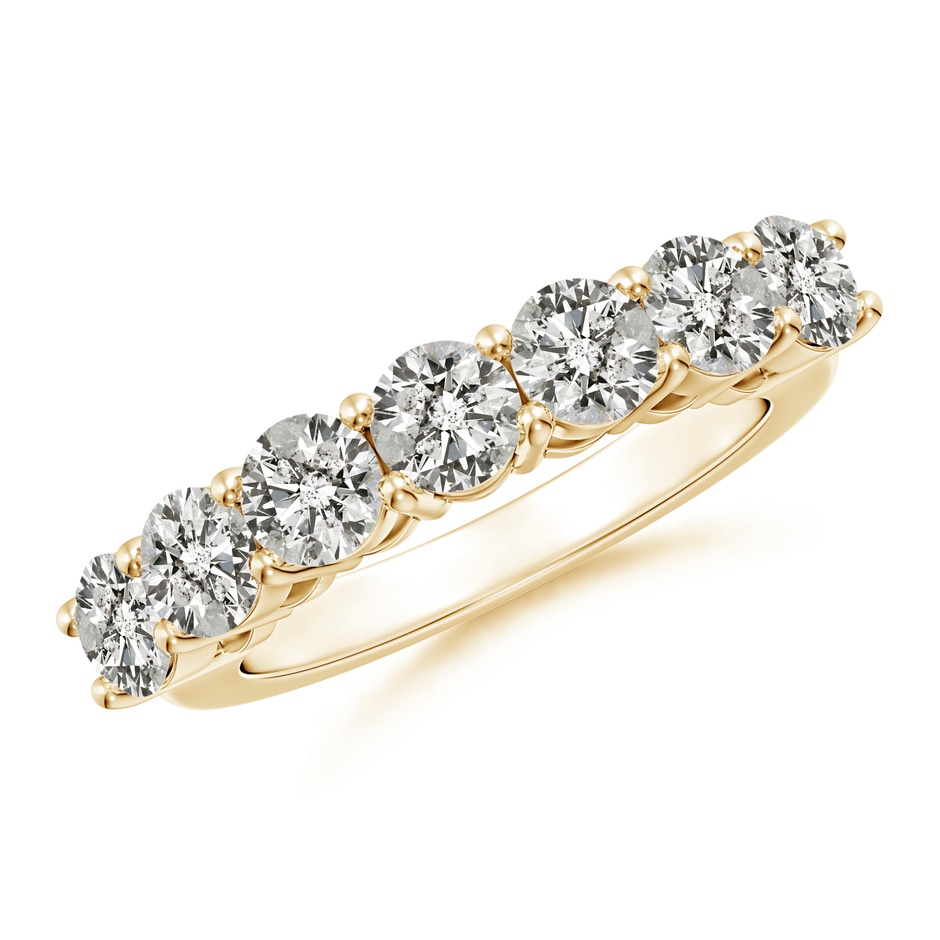 4.2mm KI3 Half Eternity Seven Stone Diamond Wedding Band in Yellow Gold 
