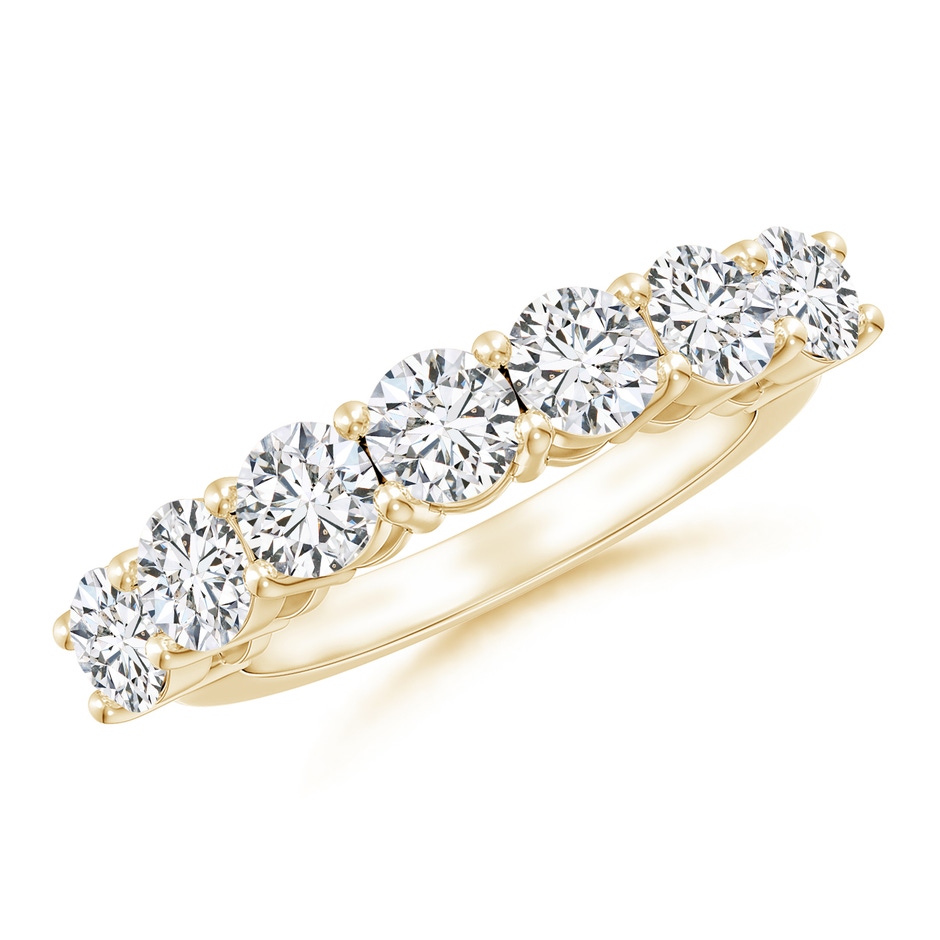 4.5mm HSI2 Half Eternity Seven Stone Diamond Wedding Band in Yellow Gold 